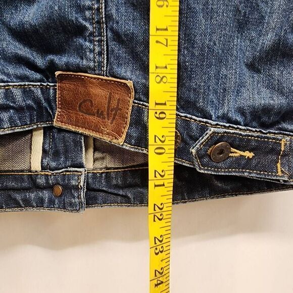 Cult of Individuality Blue Denim Vest Womens Jean Distressed Size Large H5 - Picture 4 of 9